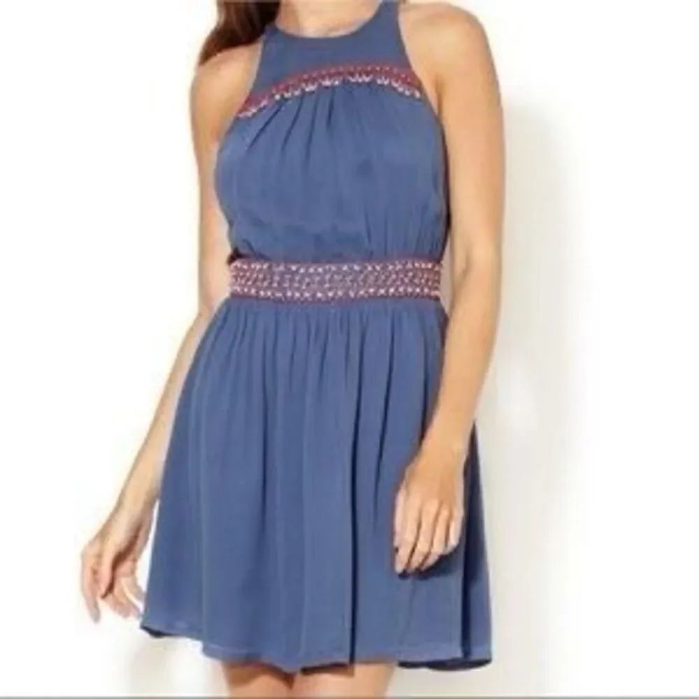 FRENCH CONNECTION | peter blue sleeveless nebraska beaded dress 4 NWT $268